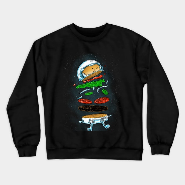 The Astronaut Burger Crewneck Sweatshirt by nickv47